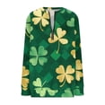 thumbnail image 4 of St. Patrick's Day Sweatshirt for Women Striped Shamrock Graphic Quarter Zip Pullover Long Sleeve Loose Fit Soft Festive Holiday Clothes, 4 of 5