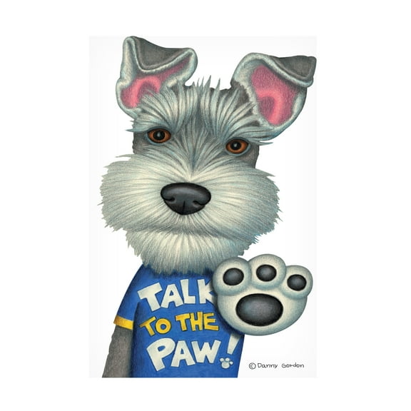 Danny Gordon Art 'Schnauzer Talk to the Paw' Canvas Art