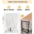 thumbnail image 6 of 44” Tall Free Standing Towel Racks with 6 Hooks for Bathroom, 3 Tiers Oversized Pool Bath Towels Drying Stand, Metal Blanket Ladder Holder with Storage Shelf for Bedroom Living Room, White, 6 of 7