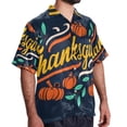 thumbnail image 2 of Thanksgiving Font Men's Short Sleeve Shirts, Casual, Printed, Button Down Short, Summer Beach Shirts, Unisex, 2 of 6
