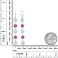 thumbnail image 2 of Gem Stone King 925 Sterling Silver Earrings Round Aquamarine Pink Moissanite (7.70 Cttw), 2 of 2