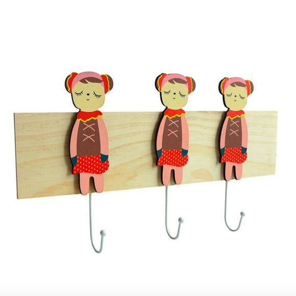 AMERTEER Key Hook Nordic Wooden Rack Storage Wall Hanging Home Decoration Coat Hook