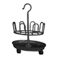thumbnail image 3 of Lipstore Revolving Shoe Tree Freestanding Shoe Display with Wheels Shoe Storage Organizer Black Single Layer, 3 of 8