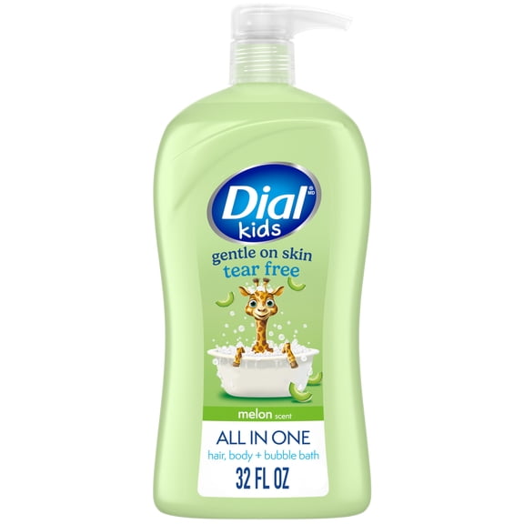 Dial Kids all in one hair, body wash and bubble bath, Melon Scent, 32 fl oz