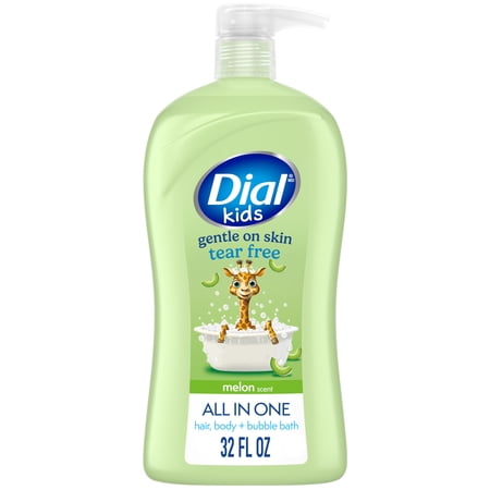 Dial Kids all in one hair  body wash and bubble bath  Melon Scent  32 fl oz