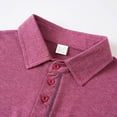 thumbnail image 5 of Fnnxeal Mens Polo Shirts Casual Collar Fall Winter Long Sleeve Breathable Hot Pink Polo Shirts for Men Size M, 5 of 8