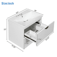 thumbnail image 2 of Harper & Bright Designs 24" Wall Mounted Bathroom vanity with Sink Set, White Bathroom Combo Cabinet Undermount Sink with 2 Storage Drawers for Small Bathrooms, 2 of 13