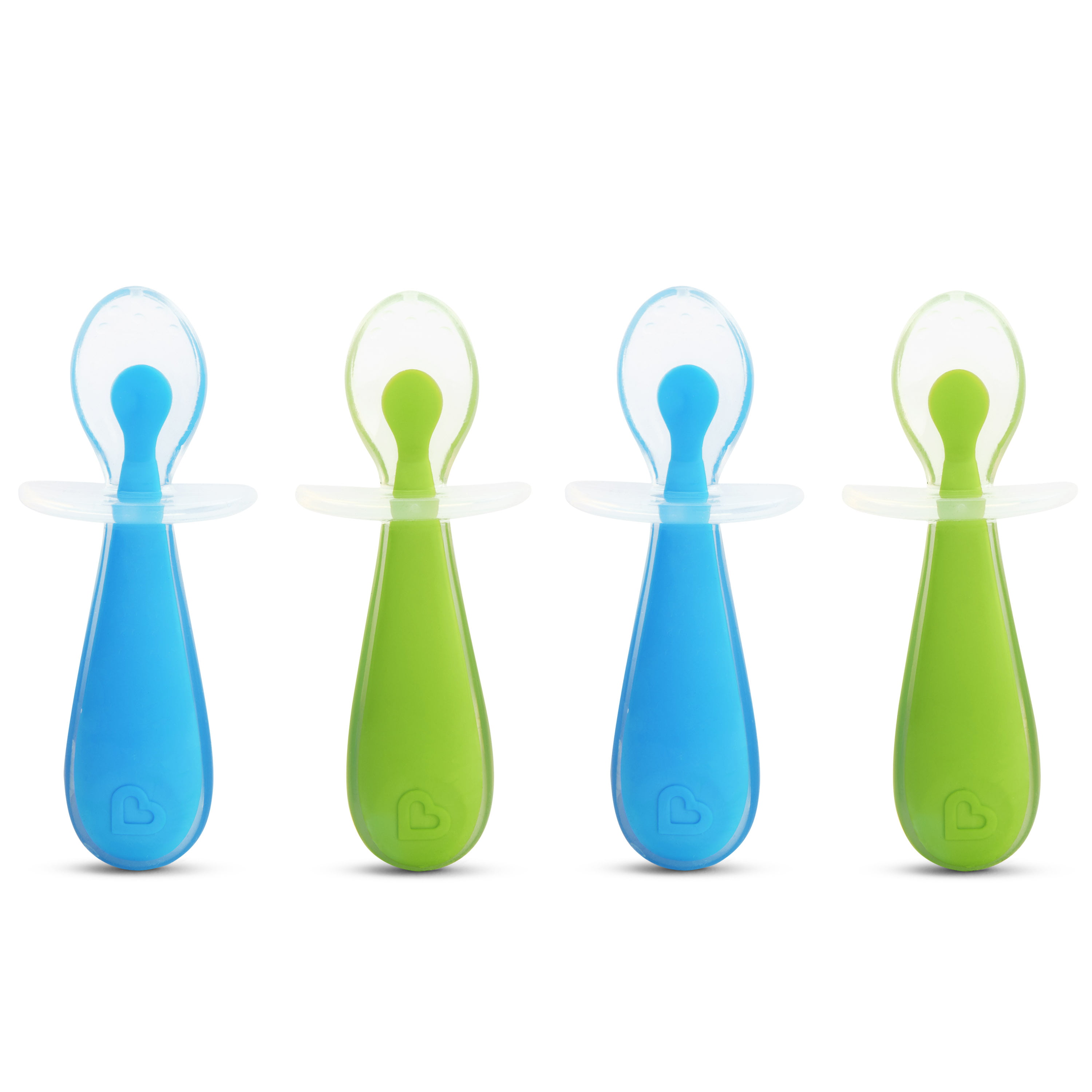 Choose Pink/Green or Blue/Green Pack of 2 Munchkin Silicone Spoons Assorted 
