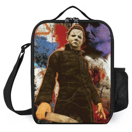 

Michael Myers Halloween Lunch Bags Shoulder Bag Reusable Lunch-Box Portable Lunchbox Snack Bag for Office Work School Picnic Beach