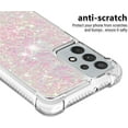 thumbnail image 4 of Compatible with Samsung Galaxy A32 5G Case Glitter Liquid Cute Clear Phone Case Floating Quicksand Shockproof Protective Bumper Silicone TPU Case for Samsung Galaxy A32 5G Star Pink YB, 4 of 12