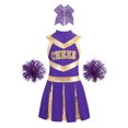 thumbnail image 2 of iixpin Cheer Leader Costume for Girls Sports Dress Outfit 6-16 Years Cheerleading Uniform Performance Dancewear B Purple 6, 2 of 6