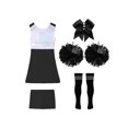 thumbnail image 4 of iiniim Tenues de Cheerleader pour Filles, Uniformes de Cheerleading pour Filles de Lycée, Robe de Danse à Sequins avec Pompons, Noir&Blanc 8, 4 of 5