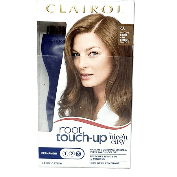 Clairol Root TouchUp Permanent Hair Color, 6A Light Ash Brown, 1 Kit, 2 Pack