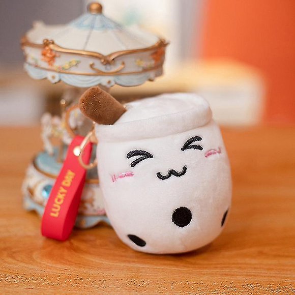 Porte-clés Bubble Tea Mignon 10 cm Pendentif en Peluche Douce Animal en Peluche Poupée Boba Mignon Sac à Dos Sac Décoration Cadeau d'Anniversaire pour Filles Enfants