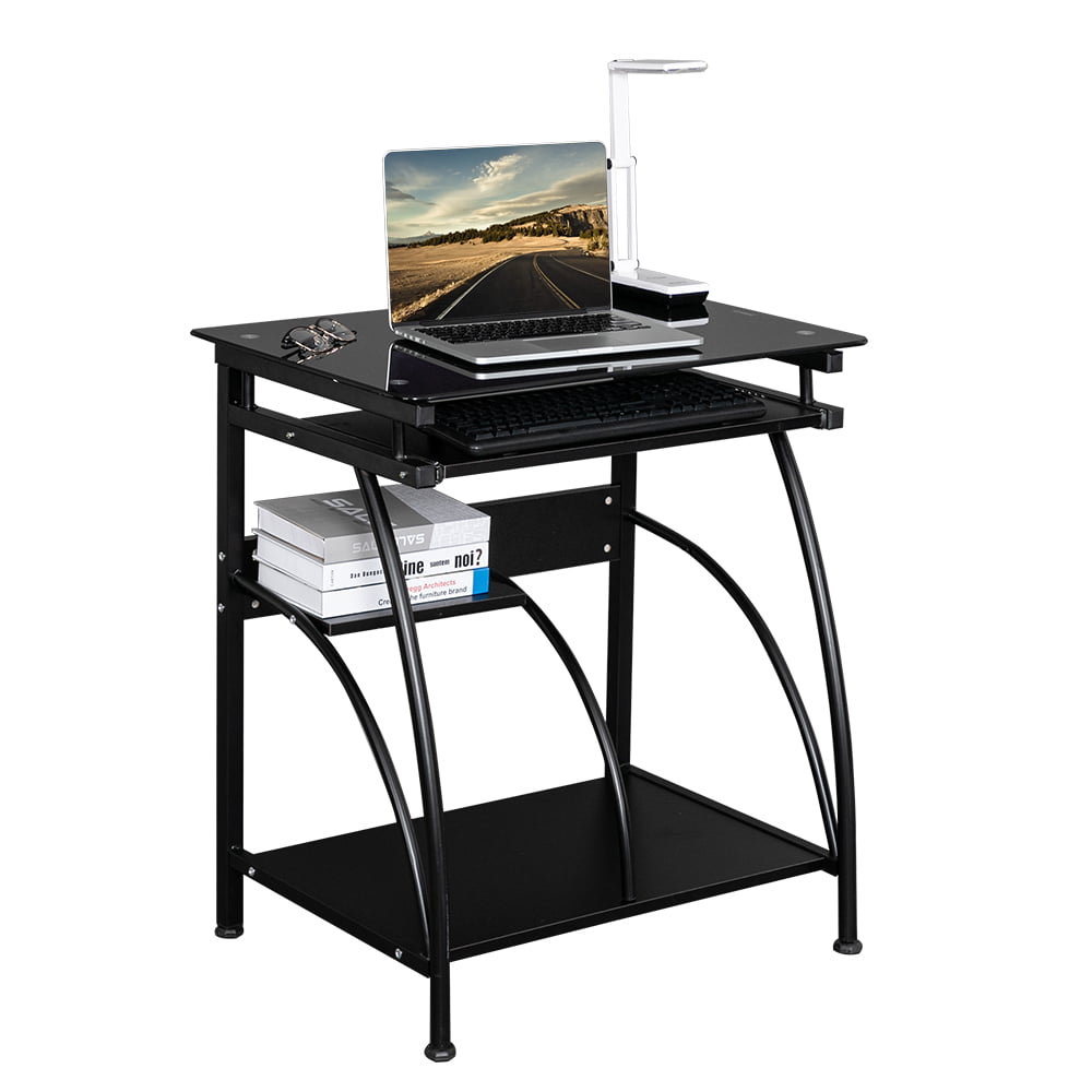 Details about   Black Stanton Computer Desk Pullout Keyboard Tray Small Home Office Workspace 
