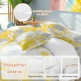 thumbnail image 2 of Yellow Gray Abstract 4 Piece Duvet Cover Set Queen Size Graffiti Brush Soft Bedding Set Comforter Cover, 1 Duvet Cover 1 Flat Sheets and 2 Pillowcases, 2 of 9