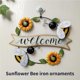 thumbnail image 5 of Ounissouiy Cartel de de bienvenida, adorno de hierro de girasol, colgante de pared, decoración de flores de Metal, cartel de bienvenida de girasol, Jardín y Patio abeja Ounissouiy HA025353-01, 5 of 6