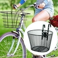 thumbnail image 6 of Bike Basket Front Handlebar Carrier Metal Construction Adjustable Hooks for Adults Kids Grocery Shopping, 6 of 9
