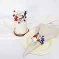 thumbnail image 7 of Dongrere 4th of July Napkin Ring, Patriotic Red White Blue Artificial Flower Napkin Holder for Independence Day Party Dinner, 7 of 7