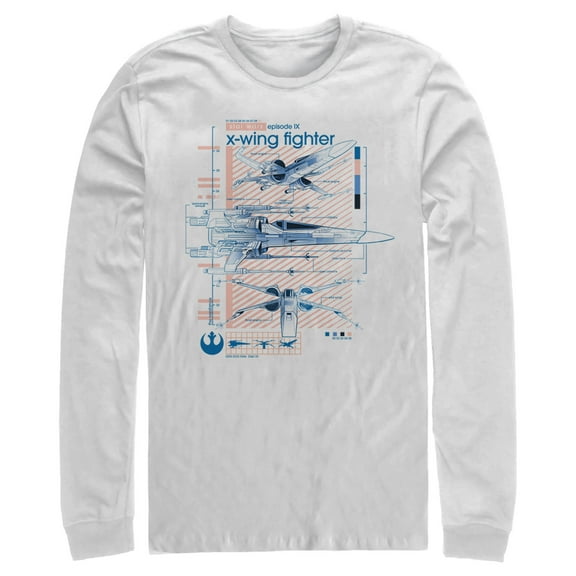 Men's Star Wars: The Rise of Skywalker X-Wing Details  Long Sleeve Shirt White Medium