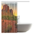 thumbnail image 2 of MYPOP Saguaro Cactus Shower Curtain, Colorful Sunset View of the Desert and Mountains near Phoenix Arizona USA Fabric Bathroom Shower Curtain with Hooks, 66 X 72 Inches, 2 of 3