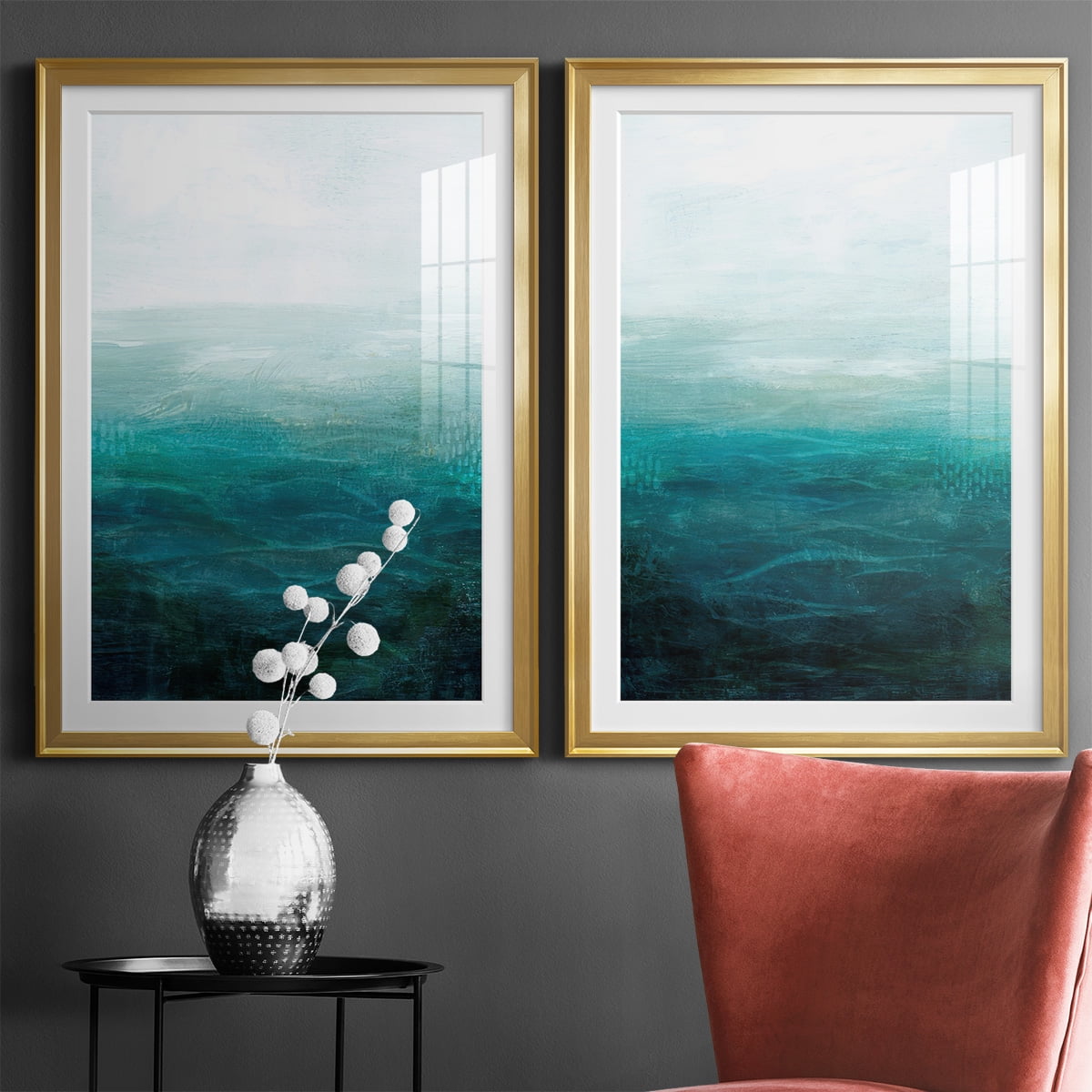 Wexford Home Drifting Sea I Premium Framed Print, 30.5" x 42.5" - Ready to Hang, Gold (Set of 2)