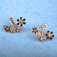 thumbnail image 4 of BNNG Cubic Zirconia Hoop Earrings Fashion Cubic Zirconia Earrings Fashion Small Fresh Sun Flower Inlaid Colored Diamond Small Flower Stud Earrings Cross Border Ear Jewelry, 4 of 7