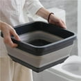 thumbnail image 2 of Yuarrent Lavabo plegable portátil engrosado, lavabo hermético para lavandería al aire libre, limpieza de cocina, viajes, pesca al aire libre Almacenamiento y organización del hogar, 2 of 6