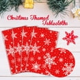 thumbnail image 7 of 4 Pack Christmas Tablecloth Christmas Snowflake Tablecloth White Snowflake Plastic Table Cover Winter Wonderland Table Clothes Christmas Table Decorations Merry Christmas Party Supplies 86 x 51 Inch, 7 of 7