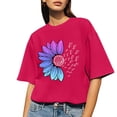 thumbnail image 5 of Women's Workout Tee - Athletic Plus Size Top - Short Sleeve Cotton - Trendy 2025 Design | Baberdicy | Womens Fashion Workout T Shirts Athletic Plus Size Tops Summer Trendy (Hot Pink | L), 5 of 9
