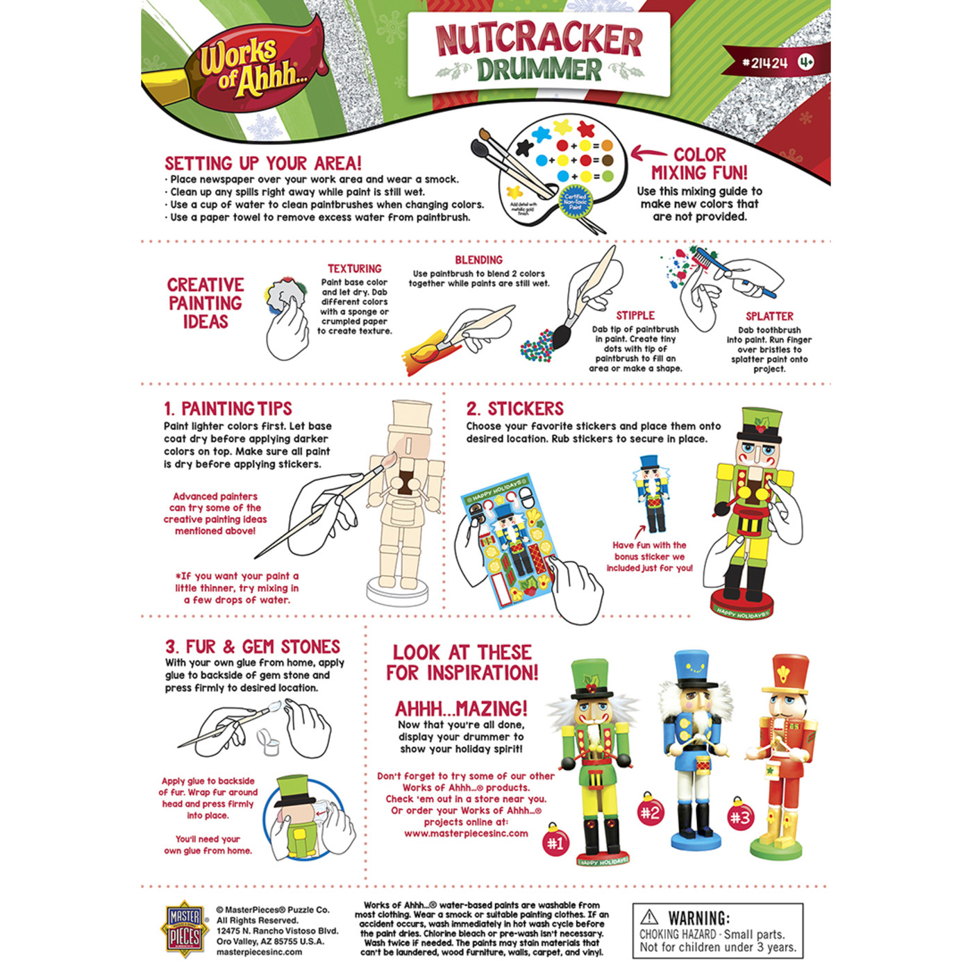 Works of Ahhh Holiday Craft Set - Nutcracker Drummer Wood Paint Kit