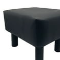 thumbnail image 3 of Ginni Footstool Ottoman Set of 2- Black Faux Leather- Soft Seat- Wood Legs, 3 of 5
