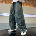 thumbnail image 6 of Boy's Pants Casual Denim Classic Straight Leg Pockets Loose Fit Toddlers Bottoms, 6 of 8