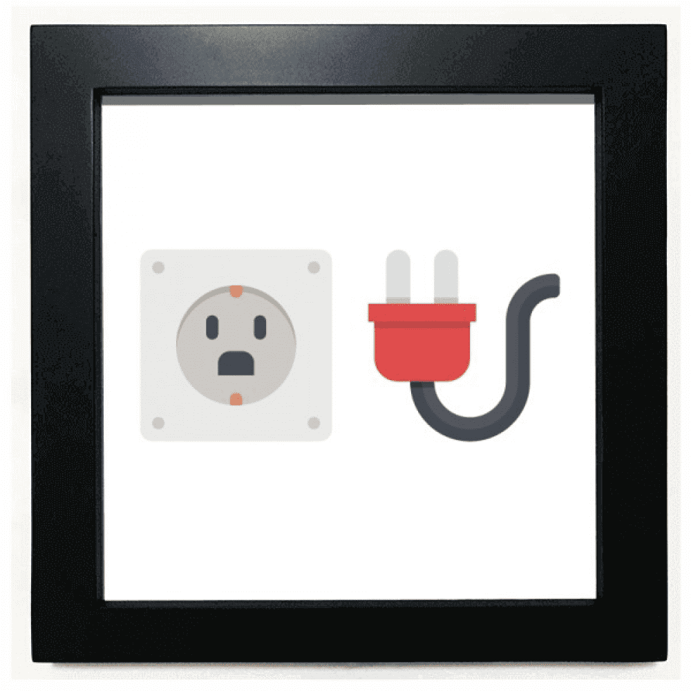 Plug Socket Circuit Diagram Pattern Black Square Frame Picture Wall