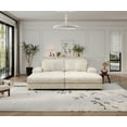thumbnail image 3 of Sectional Modern Sleeper Sofa Bed Couches with 2 Pillows, 2-Seater Oversized Double Chaise Lounge Chair Indoor with Side Cabinet, Chaise Sofa Bed Couch for Living Room,Office, Apartment, Beige, 3 of 6