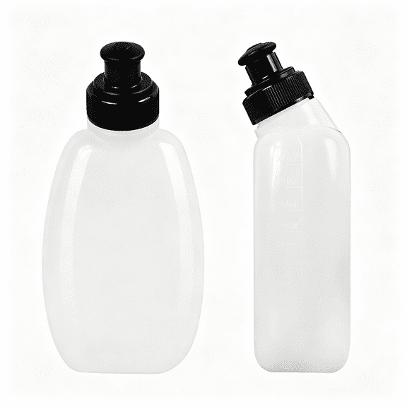 BESTSKY 2 Pack 10oz BPA-Free Running Water Bottles, Small Silicone Hydration Flask for Flip Belt, Marathon, Hiking, Cycling