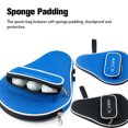 thumbnail image 3 of thinsony Table Tennis Racket Case with Outer Zipper Oxford 3 Balls Bags Container Big Capacity Outdoor Sports Accessories Blue, 3 of 5
