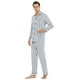 thumbnail image 2 of Apparonia Conjunto de Pijamas para Hombre Pijamas de Algodón con Cuello con Muescas para Hombre Ropa de Dormir de Manga Larga para Hombre con Bolsillos y Rayas Calmantes Delanteras Fly XL, 2 of 6