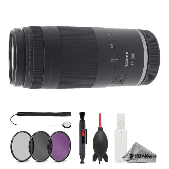 Canon RF 75-300mm f/4-5.6 Lens - 7pc Essentials Bundle (International Version)