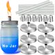 thumbnail image 1 of Mason Jar Kits De Antorchas De Mesa, Paquete De 6 Tapas De Boca Regulares Con Tubo Protector, Mechas Y Tapas De Fibra De Vidrio De Larga Duración, Luces De Lámpara De Aceite Para Exteriores Para Decor, 1 of 1