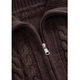 thumbnail image 3 of PRETTYGARDEN Women's Cable Knit Cropped Cardigan Sweaters Oversized Sweater, Long Sleeve Zip Up Jacket, Collared Neck, Ribbed Hem, Cozy Soft Casual Wear, Fall Clothes Winter Outerwear, 3 of 9