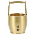 thumbnail image 2 of Chinese Fortune Bucket Ornament Copper Treasure Bucket Decoration Wealth Prosperity Figurine, 2 of 7