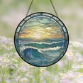 thumbnail image 4 of Romantic Daylight Ocean Wave Stained Glass Suncatcher,creative Decorative Gift,elegant Window Hanging,home Decor,cure Gift,mother's Day Gift, 4 of 7