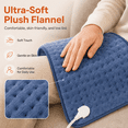 thumbnail image 5 of ICREOPRO Heating Pad for Back, Neck and Shoulders, 16 x 30 in Electric Heating Pad with 6 Heat Settings, 4 Timer Settings, Auto Shut-Off, Machine Washable, Moist & Dry Heat, Blue, 5 of 9