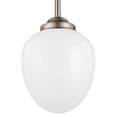 thumbnail image 1 of Alcott Satin Nickel One-Light 13-Inch Wide Pendant with Opal Glass, 1 of 2