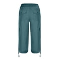 thumbnail image 6 of Mohiass Women's Cargo Capris Hiking Lightweight Quick Dry Summer Outdoor Casual Travel Pants with Pockets Royal Blue 2XL, 6 of 7