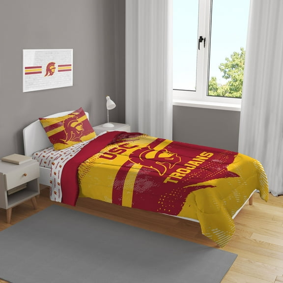 USC Trojans Slanted Stripe 4-Piece Twin Bed Set