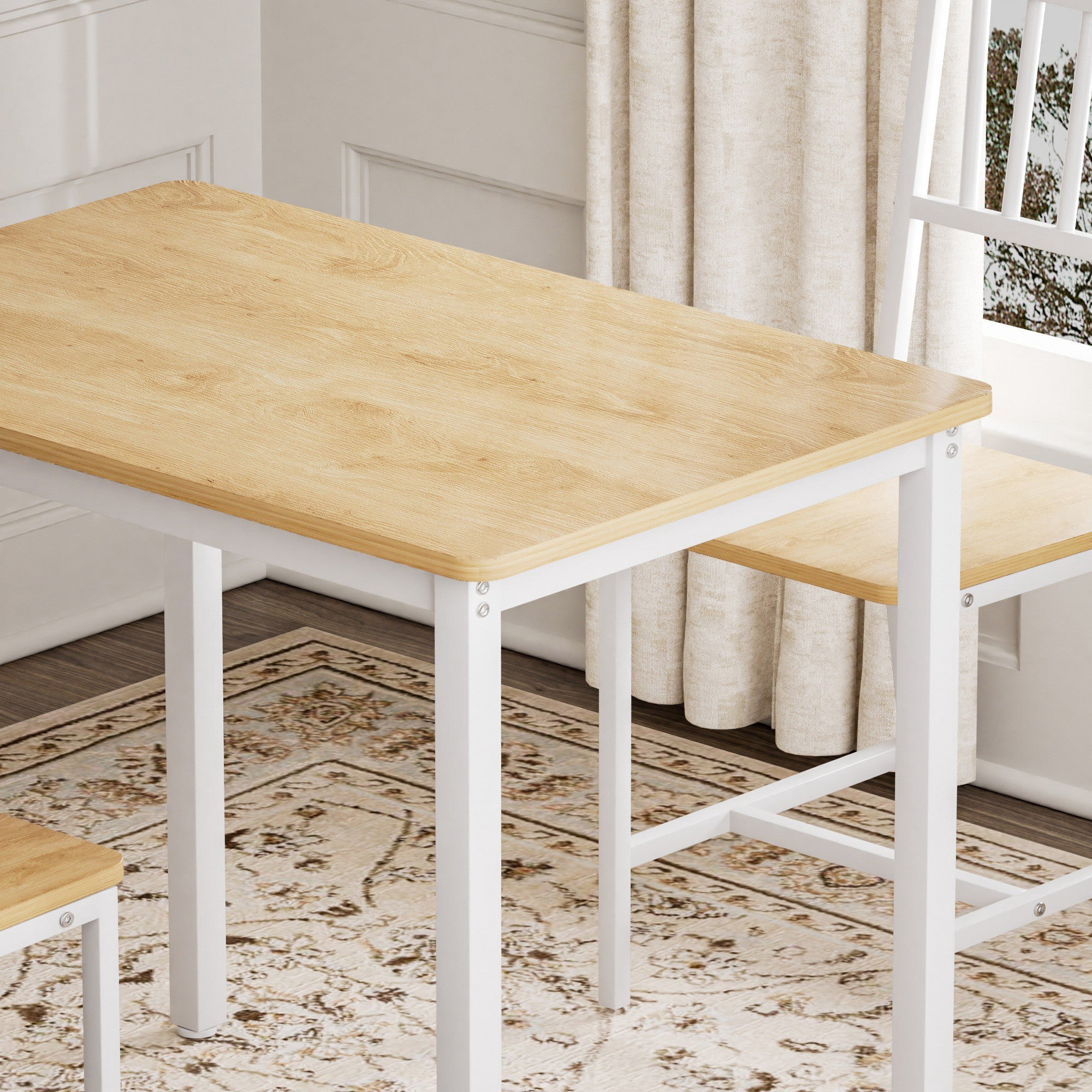 Sailvan 3-Piece Dining Table Set, 35.4″L x23.6″W x29.7″H, Bar Table with 2 Chairs