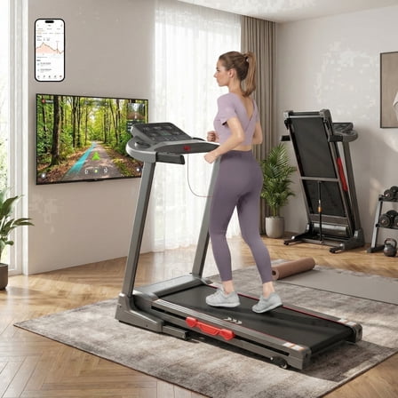 Naipo Treadmill with Incline 3 Level Smart APP USB Charging Foldable Treadmill for Home Gym