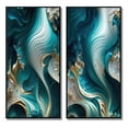 thumbnail image 2 of Designart "Turquoise-Tinted Geode Abstraction II" Abstract Marble Framed Wall Art Set Of 2 - Turquoise Abstract Framed Canvas Set For Living Room Decor, 2 of 6